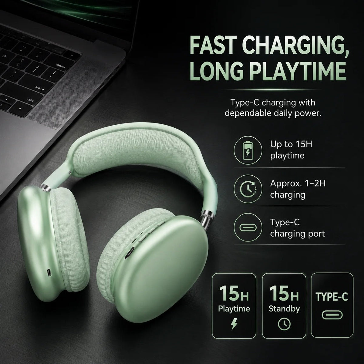 Wireless Bluetooth Earphones with Ultra Long Battery Life